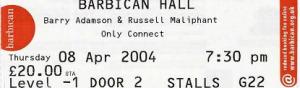 Barry Adamson & Russell Maliphant - Only Connect ticket